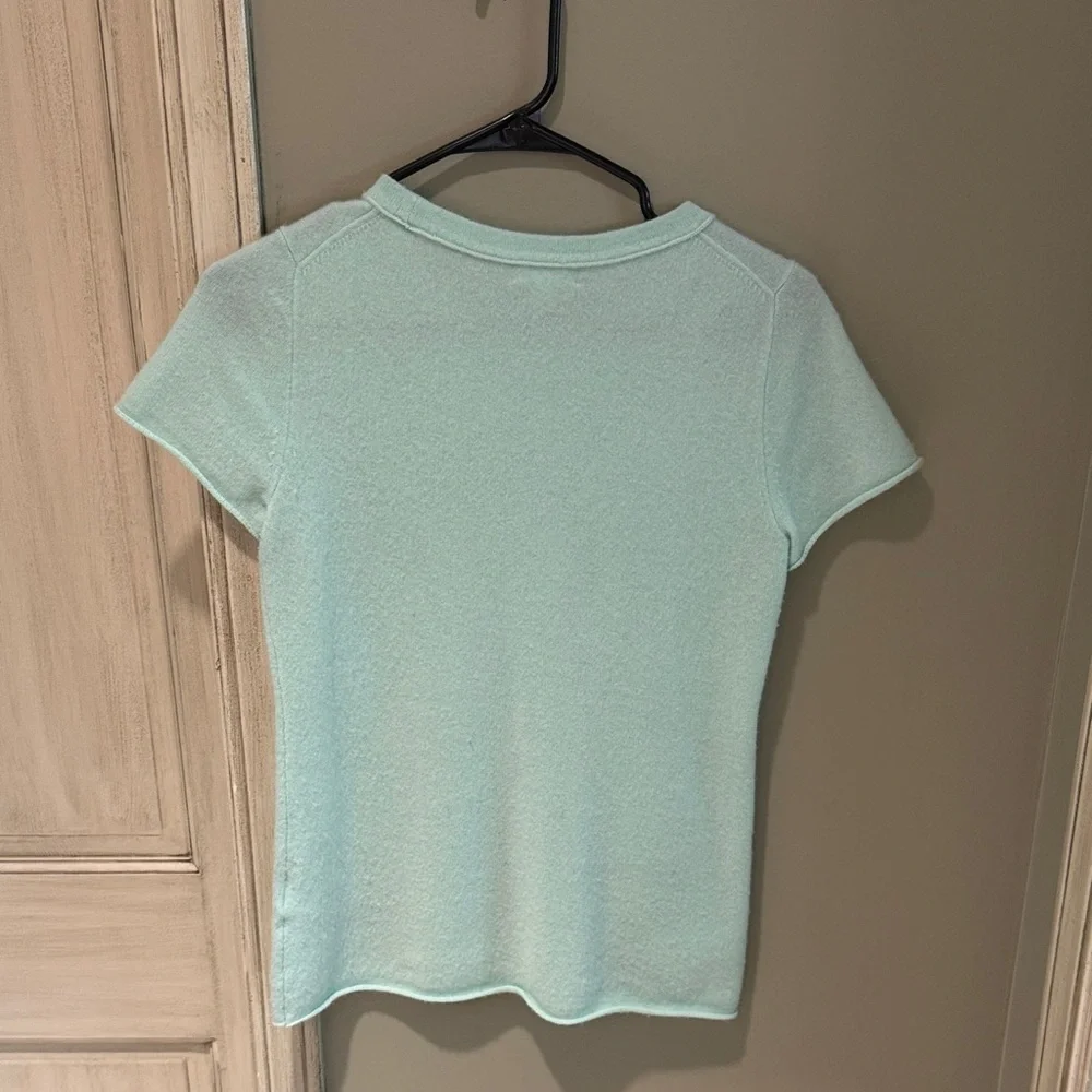 J. Crew light blue Cashmere Knit tee size small - Picture 7 of 9